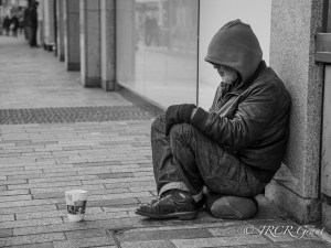 Homeless person on the streets of Cork City