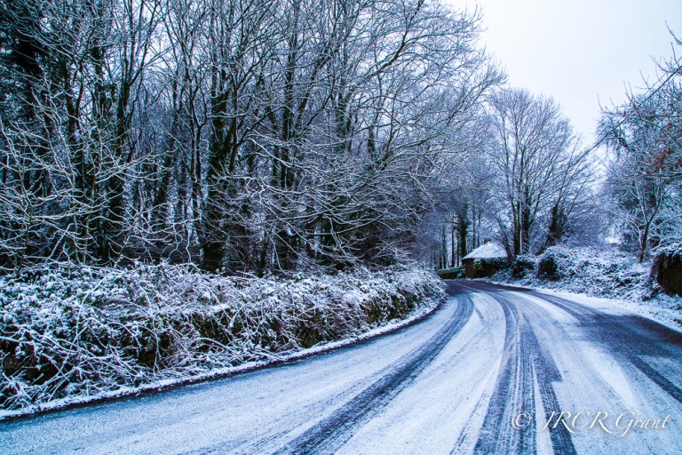 scenes of snow in County Cork