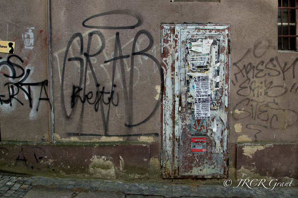 Another wall in Wroclaw, daubed in graffiti
