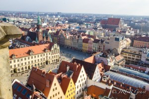 Bird's eye view of The Rynek, Wroclaw