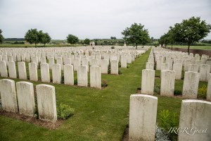 the graves of soldiers on the Somme at Ovillers la Boiselle