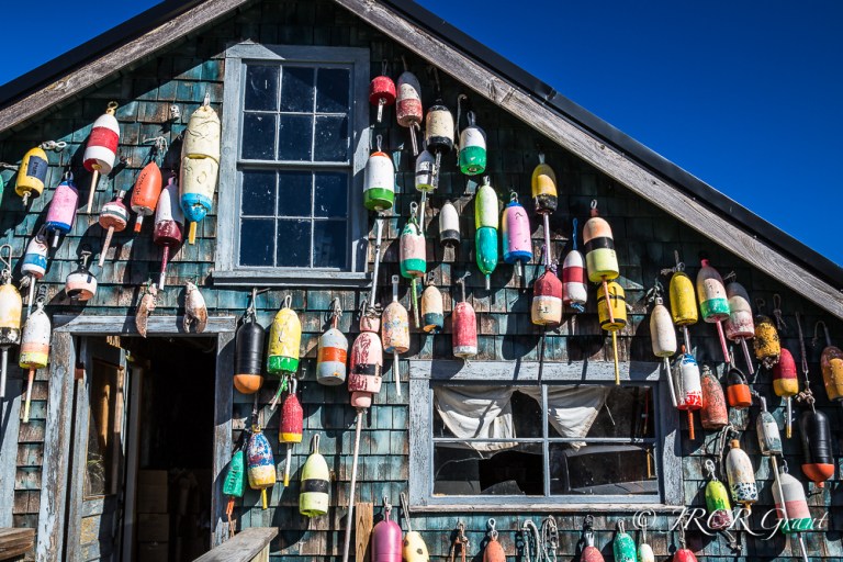coloured floats brighten up a pier building