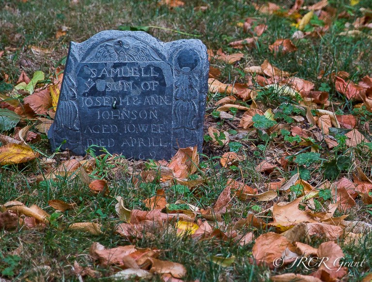 A small headstone dated 1699 in Granary Burial Ground