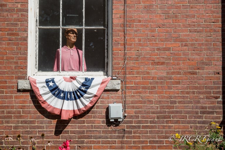 Mannequin at a window in Chester, Vermont
