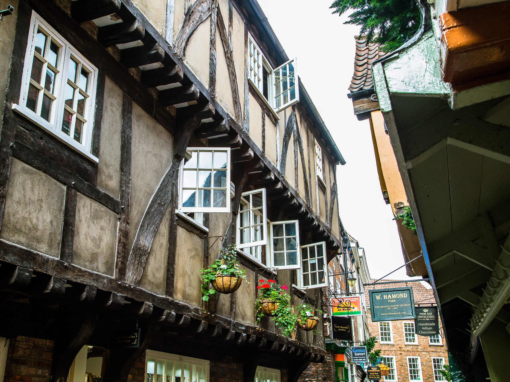 Open Windows look out onto the Shambles, York