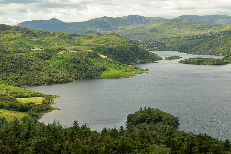 The hills around Lough Carragh provide an array of greens