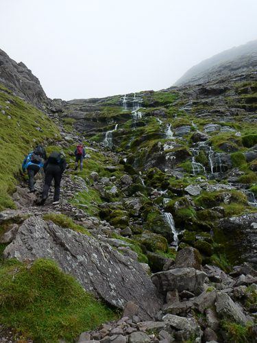 A guided walk up Carrauntoohil passes by a series of cascades